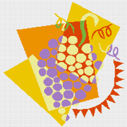 Схема вышивки салфетки "Виноград"
